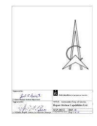 Repair Station Capabilities List