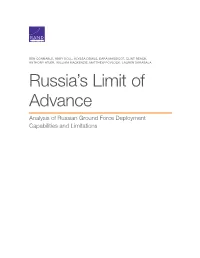 Russia's Limit of Advance: Analysis of Russian Ground Force Deployment Capabilities and Limitations