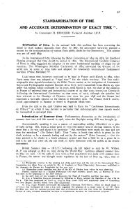 Standardisation of Time and Accurate Determination of Exact Time ⑴