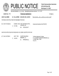 Broadcast Applications 7/31/2012