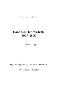 Handbook for Students 2005–2006