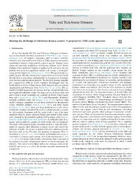 Meeting the Challenge of Tick-Borne Disease Control a Proposal For