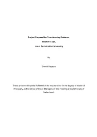 Project Proposal for Transforming Grabouw, Western Cape, Into A