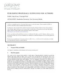Publishing Proposals: Guidelines for Authors