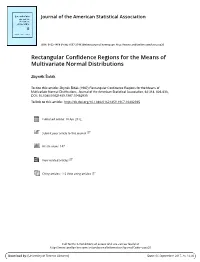 Rectangular Confidence Regions for the Means of Multivariate Normal Distributions