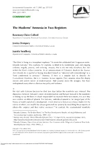 The Moderns' Amnesia