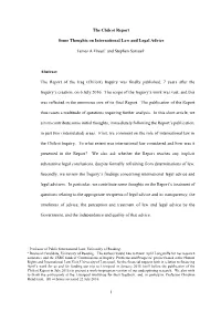 1 the Chilcot Report Some Thoughts on International Law And