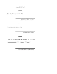 Assembly Bill No. 7 Passed the Assembly April 9, 2015 Chief Clerk