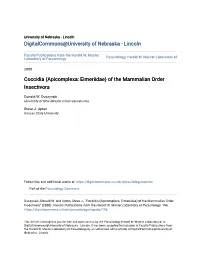 Coccidia (Apicomplexa: Eimeriidae) of the Mammalian Order Insectivora