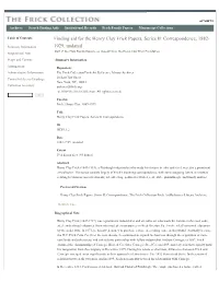 Finding Aid for the Henry Clay Frick Papers, Series II: Correspondence, 1882