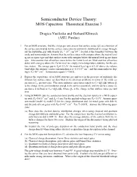 MOS Capacitors –Theoretical Exercise 3