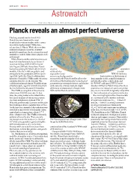 Planck Reveals an Almost Perfect Universe