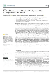 Resilient Rural Areas and Tourism Development Paths: a Comparison of Case Studies