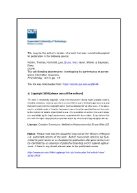 The Self-Googling Phenomenon: Investigating the Performance of Person- Alised Information Resources