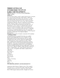 Three Levels of Intersubjectivity in Early Development