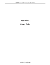 Appendix a County Codes