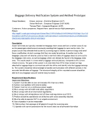 Baggage Delivery Notification System and Method Prototype