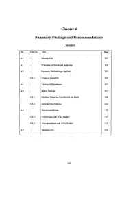 Contents Chapter 6 Summary Findings and Recommendations