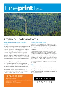 Emissions Trading Scheme in THIS ISSUE »