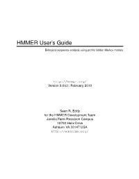HMMER User's Guide
