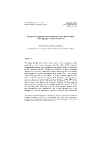 In Search of Language Contact Between Jarawa and Aka-Bea: the Languages of South Andaman1