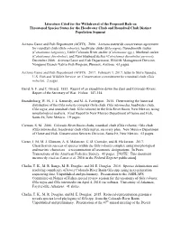 Literature Cited for the Withdrawal of the Proposed Rule on Threatened Species Status for the Headwater Chub and Roundtail Chub Distinct Population Segment