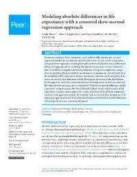 Modeling Absolute Differences in Life Expectancy with a Censored Skew-Normal Regression Approach