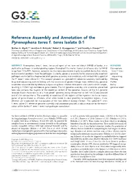 Reference Assembly and Annotation of the Pyrenophora Teres F. Teres Isolate 0-1