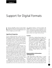 Support for Digital Formats