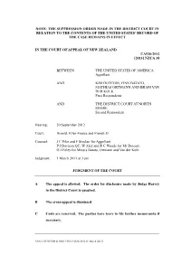 The Suppression Order Made in the District Court in Relation to the Contents of the United States' Record of the Case Remains in Effect
