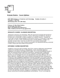 Graduate Studies – Course Syllabus ______