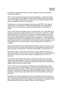 ICCF President Report