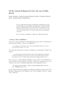 On the Concept of Degenerate Stars: the Case of White Dwarfs