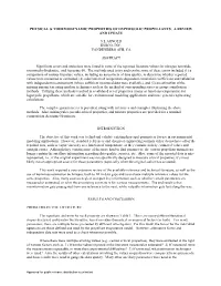 Physical & Thermodynamic Properties Of