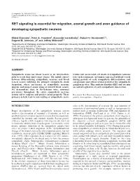 RET Controls Sympathetic Innervation
