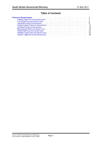 Table of Contents