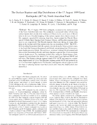 The Surface Rupture and Slip Distribution of the 17 August 1999 I˙Zmit Earthquake (M 7.4), North Anatolian Fault by A