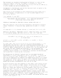 This Document Was Originally Distributed on Internet As a Part of the Electronic Buddhist Archives, Available Via Anonymous