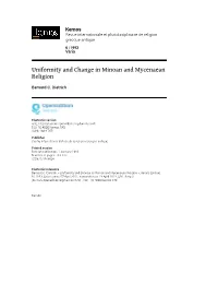 Uniformity and Change in Minoan and Mycenaean Religion