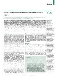 Analysis of the Clinical Antibacterial and Antituberculosis Pipeline