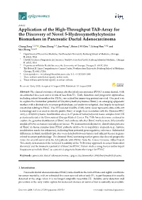 Application of the High-Throughput TAB-Array for the Discovery of Novel 5-Hydroxymethylcytosine Biomarkers in Pancreatic Ductal Adenocarcinoma