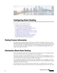 Configuring Static Routing