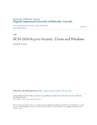 EC81-2056 Keys to Security: Doors and Windows