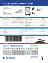 HS-170S Premium Accelerometer AC Acceleration Output Via PUR Cable