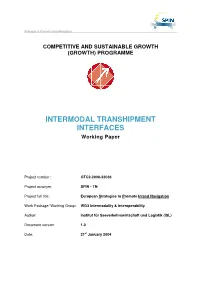 INTERMODAL TRANSHIPMENT INTERFACES Working Paper