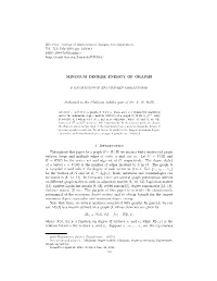 MINIMUM DEGREE ENERGY of GRAPHS Dedicated to the Platinum