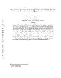 The Close-Packed Triple Helix As a Possible New Structural Motif for Collagen