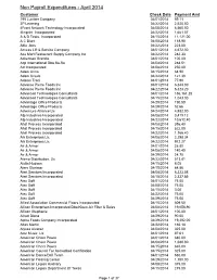 Vendor Checks Apr 2014