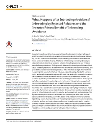 What Happens After Inbreeding Avoidance? Inbreeding by Rejected Relatives and the Inclusive Fitness Benefit of Inbreeding Avoidance