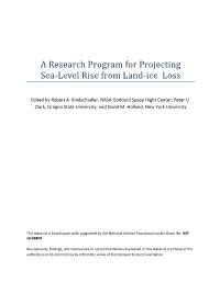 A Research Program for Projecting Sea-Level Rise from Land-Ice Loss